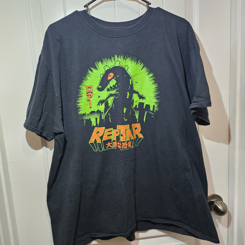 Nickelodeon Reptar Graphic Long Sleeve Tee - Black and Neon Green